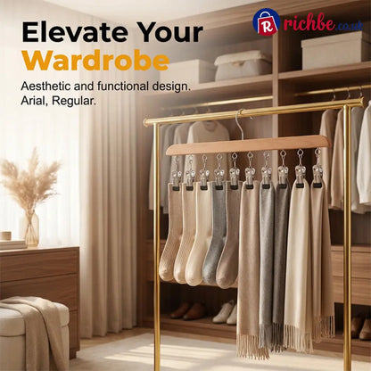 👚 Multi-Clip Wooden Hanger for Closet Organization💕 - Houseware & Kitchen