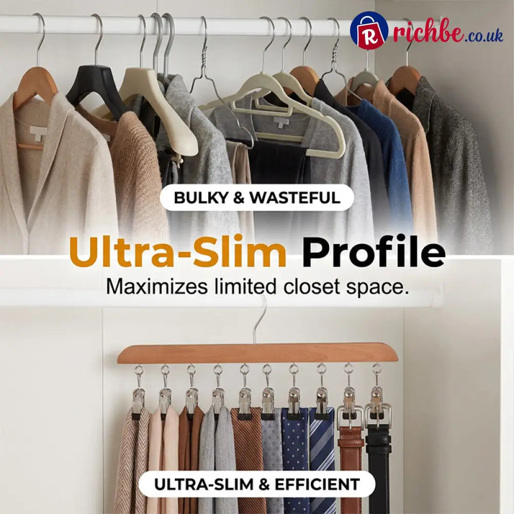👚 Multi-Clip Wooden Hanger for Closet Organization💕 - Houseware & Kitchen