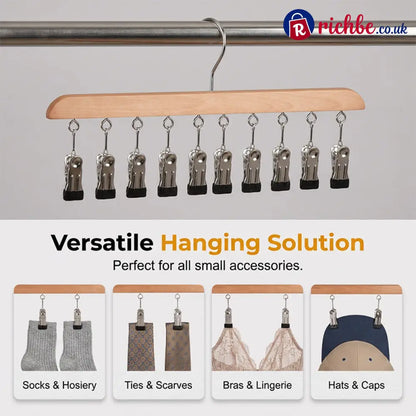 👚 Multi-Clip Wooden Hanger for Closet Organization💕 - Houseware & Kitchen