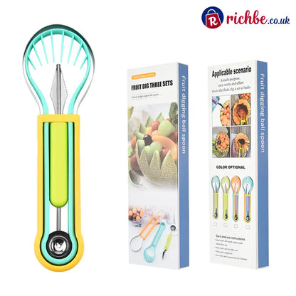 Multi-Functional Fruit Melon Baller Scoop Set 🍈 - Yellow-Blue-Green / Buy 1 - Hot Sale