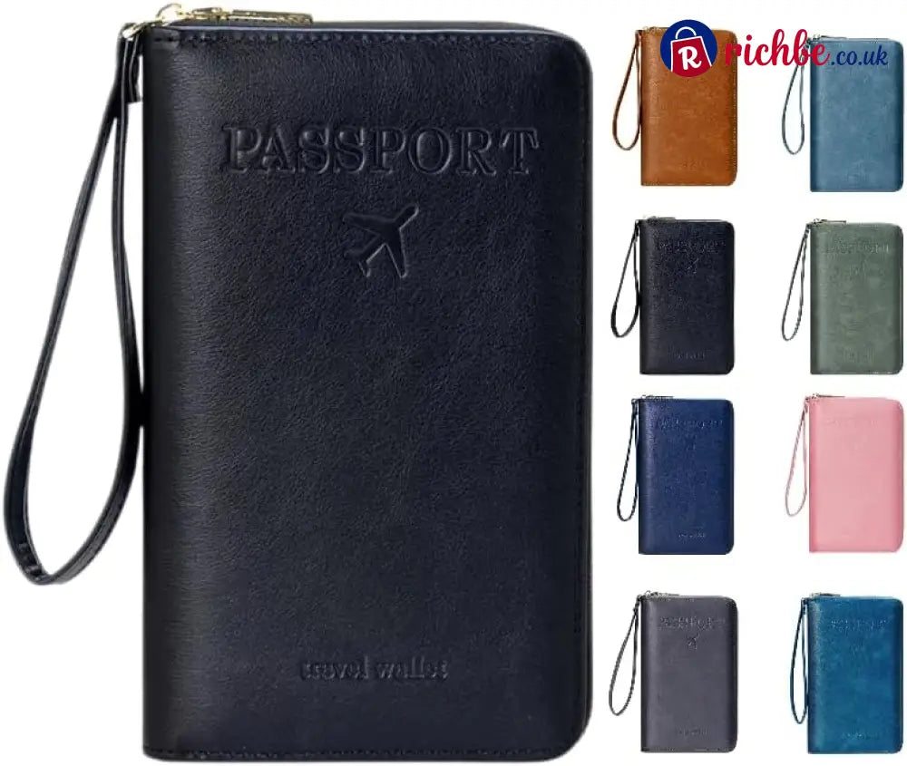 Multi-Functional RFID Passport Wallet - Black🔥
