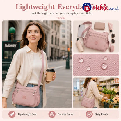 🎒 Multi-Pocket Campus Nylon Crossbody Bag