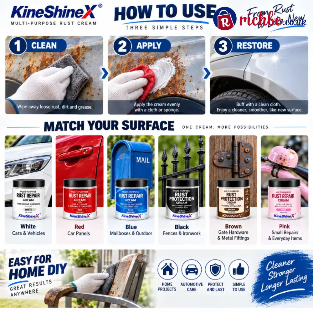 Multi-Purpose Rust Repair Cream for Cars & Household Metal - Repair & Sealant