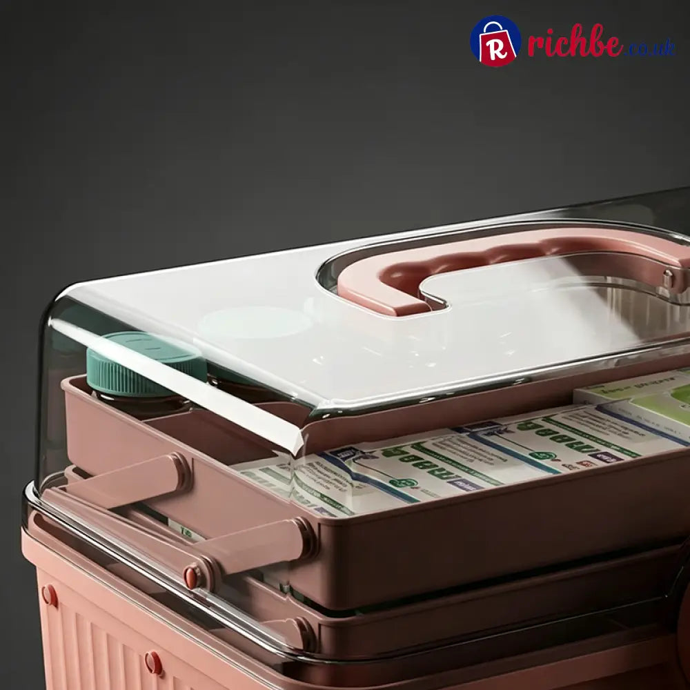 Multi-Tier First Aid Kit Organizer with Clear Lid - Houseware & Kitchen