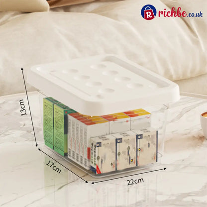 Multi-Tier First Aid Kit Organizer with Clear Lid - White-Medium - Houseware & Kitchen