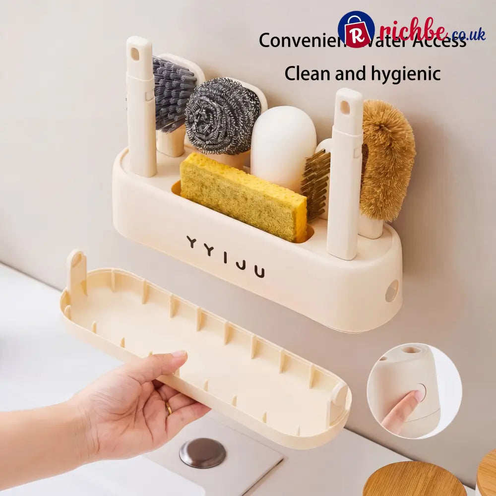 Multifunction Kitchen Cleaning Brush Set with Storage Holder