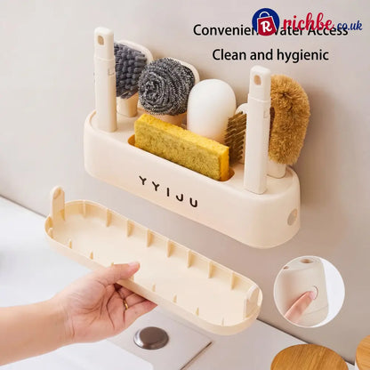 Multifunction Kitchen Cleaning Brush Set with Storage Holder