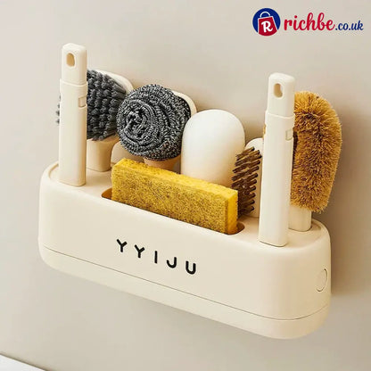 Multifunction Kitchen Cleaning Brush Set with Storage Holder