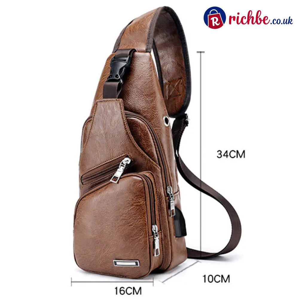 Multifunctional High Quality Leather Chest Bag 💼 - Clothing & Accessories