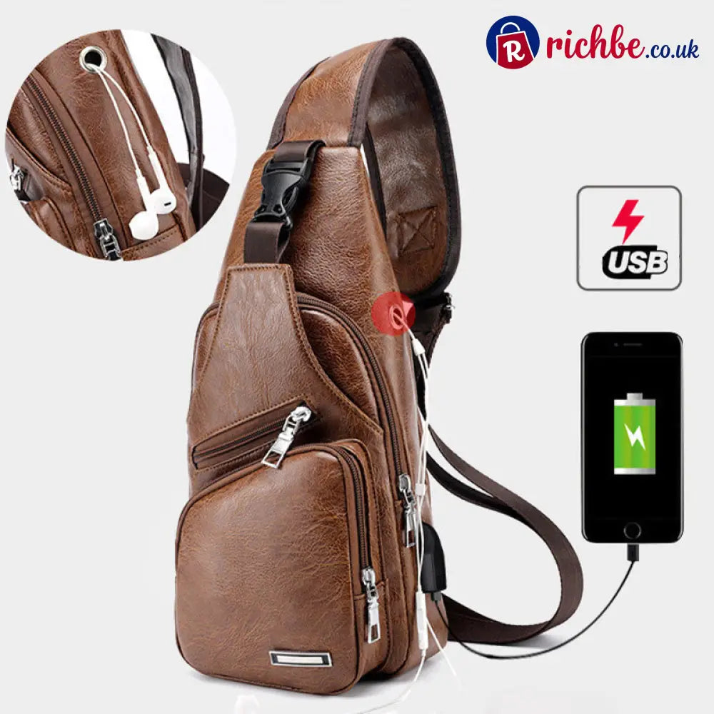 Multifunctional High Quality Leather Chest Bag 💼 - Clothing & Accessories