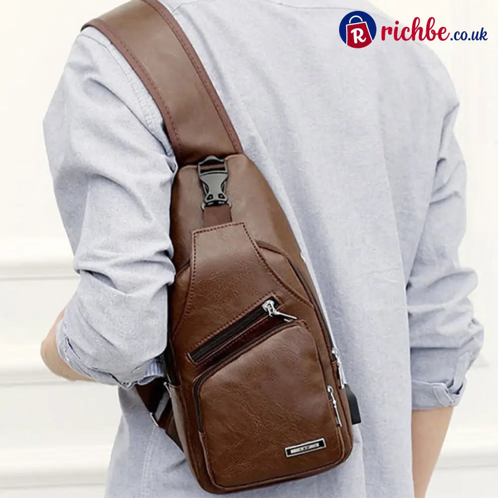 Multifunctional High Quality Leather Chest Bag 💼 - Clothing & Accessories