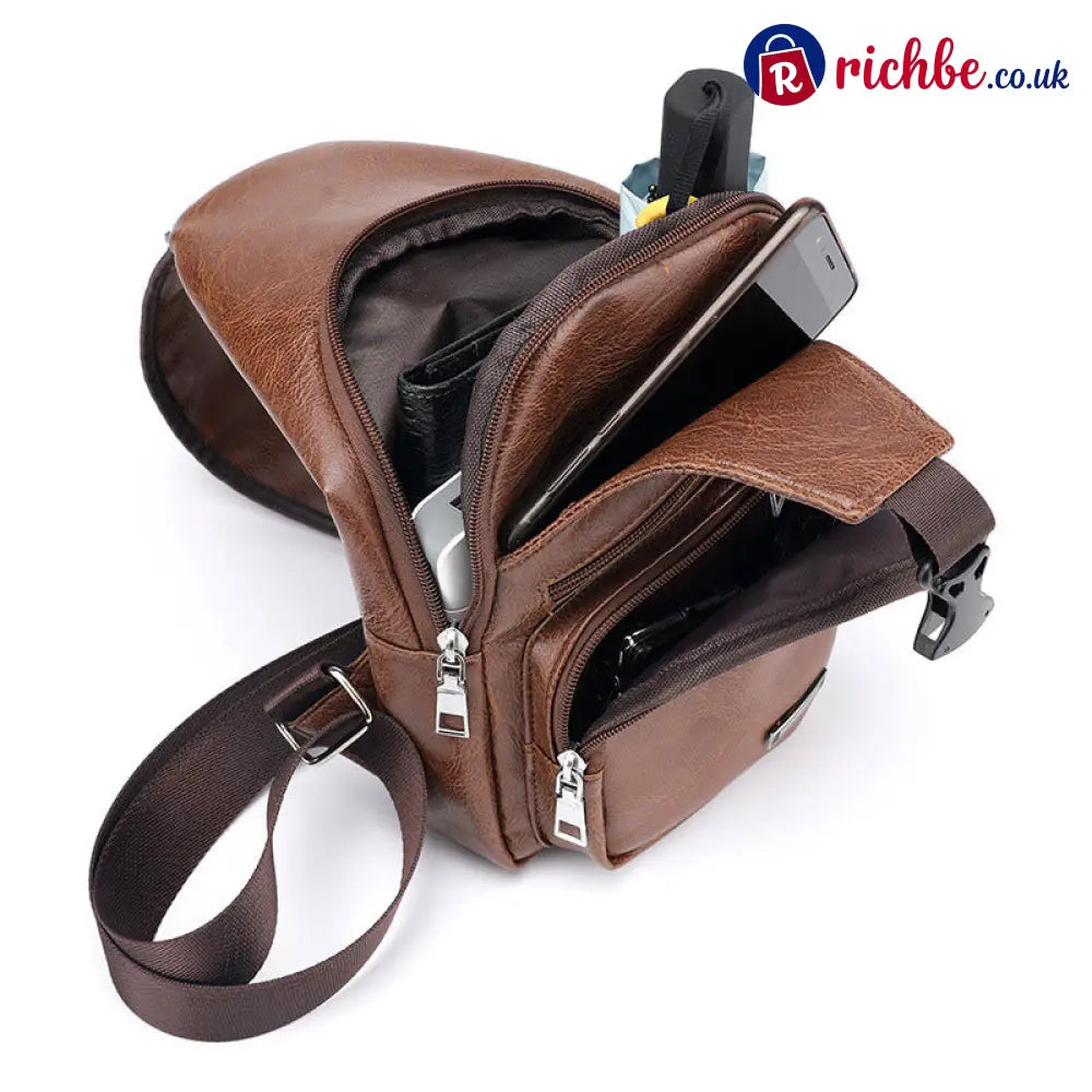 Multifunctional High Quality Leather Chest Bag 💼 - Clothing & Accessories