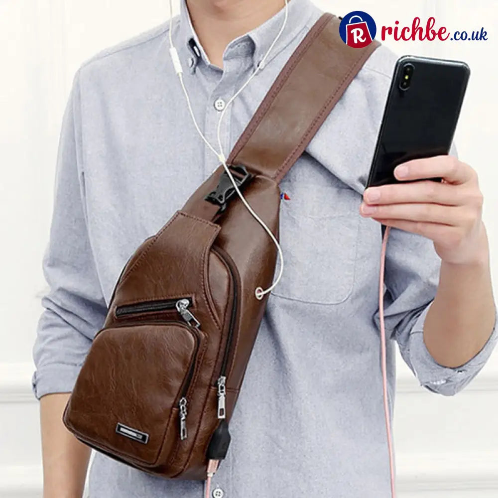 Multifunctional High Quality Leather Chest Bag 💼 - Clothing & Accessories