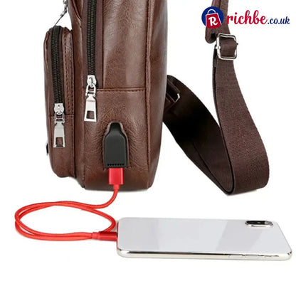 Multifunctional High Quality Leather Chest Bag 💼 - Clothing & Accessories