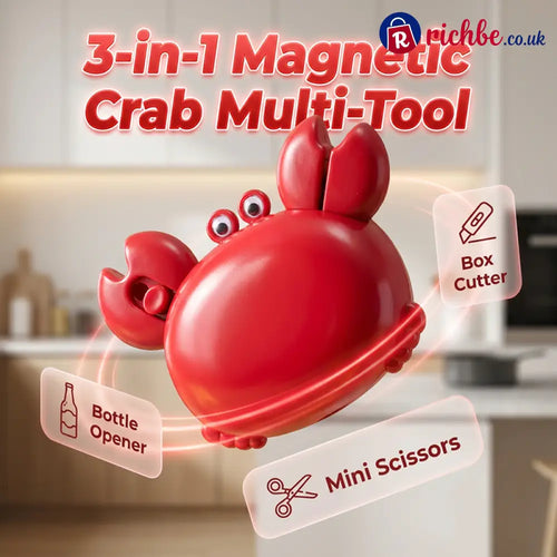 🦀 Multifunctional Magnetic Crab-Shaped Bottle Opener – Strong magnet & rust-proof – Catches caps great for fridge or