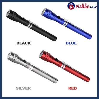 Multifunctional Magnetic Telescopic Flashlight 🔆 - Black - Tools & Gadgets
