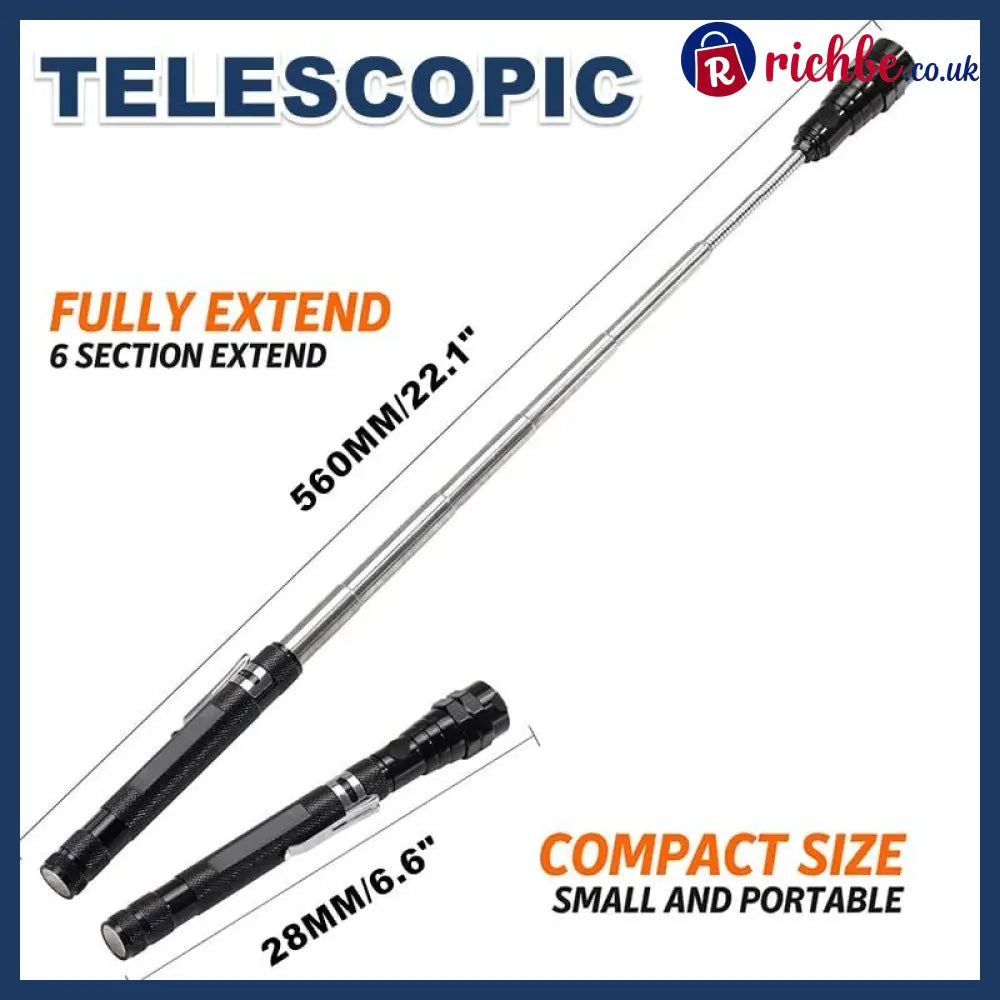 Multifunctional Magnetic Telescopic Flashlight 🔆 - Tools & Gadgets
