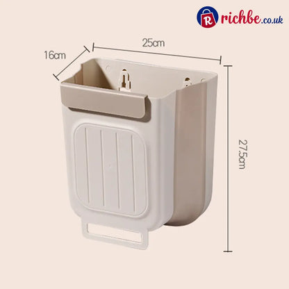 Multipurpose Hanging Collapsible Trash Can – Wall-Mounted Kitchen Waste Bin - 11L / Beige - Hot Sale
