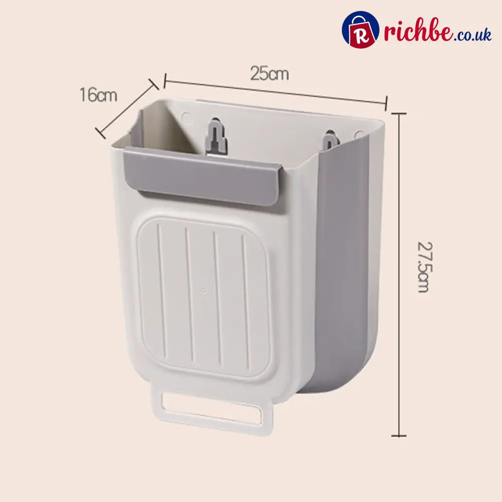 Multipurpose Hanging Collapsible Trash Can – Wall-Mounted Kitchen Waste Bin - 11L / Grey - Hot Sale