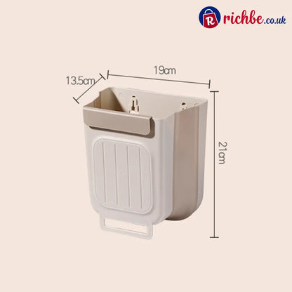 Multipurpose Hanging Collapsible Trash Can – Wall-Mounted Kitchen Waste Bin - 6L / Beige - Hot Sale