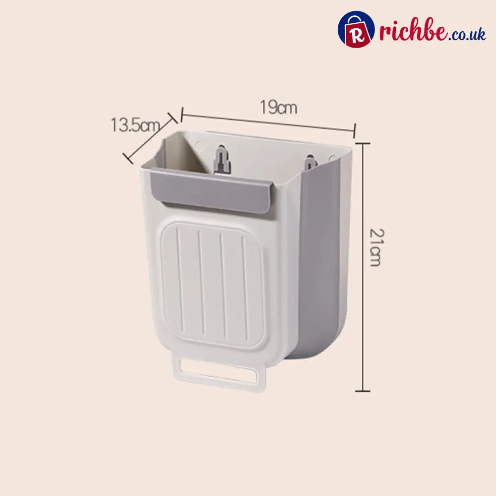 Multipurpose Hanging Collapsible Trash Can – Wall-Mounted Kitchen Waste Bin - 6L / Grey - Hot Sale