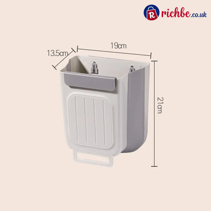 Multipurpose Hanging Collapsible Trash Can – Wall-Mounted Kitchen Waste Bin - 6L / Grey - Hot Sale