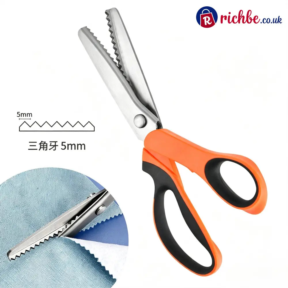 Multipurpose Pinking Shears Serrated Scissors - Orange White A1 - Tools & Gadgets