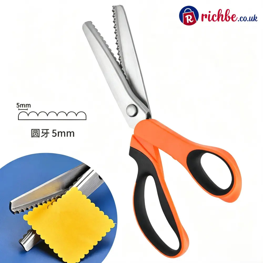 Multipurpose Pinking Shears Serrated Scissors - Orange White A2 - Tools & Gadgets
