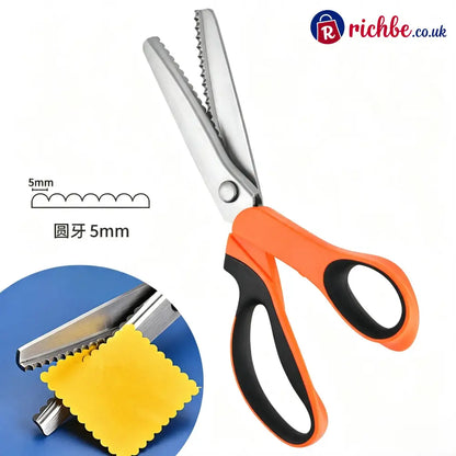 Multipurpose Pinking Shears Serrated Scissors - Orange White A2 - Tools & Gadgets