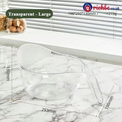 🍚 Multipurpose Rice Washing Bowl Strainer with Handle - 293*198*130mm / Transparent*2 - Houseware & Kitchen