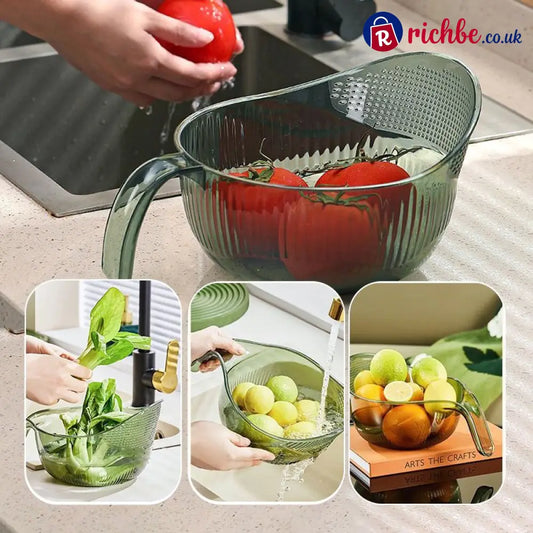 🍚 Multipurpose Rice Washing Bowl Strainer with Handle - Houseware & Kitchen