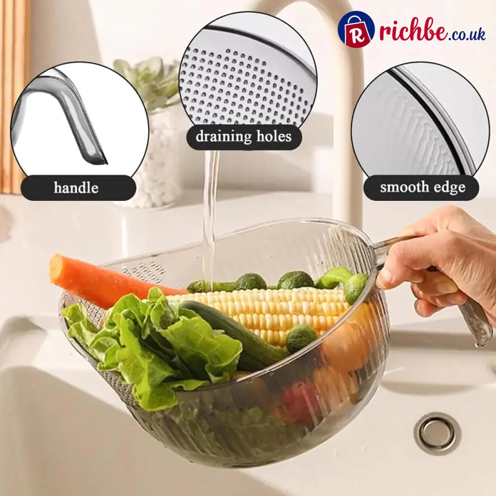 🍚 Multipurpose Rice Washing Bowl Strainer with Handle - Houseware & Kitchen