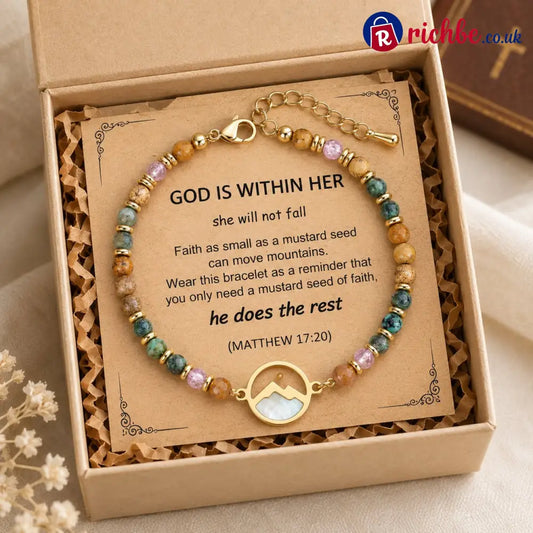 ✝️ Mustard Seed Faith Bracelet – Matthew 17:20 Inspirational Christian Bracelet