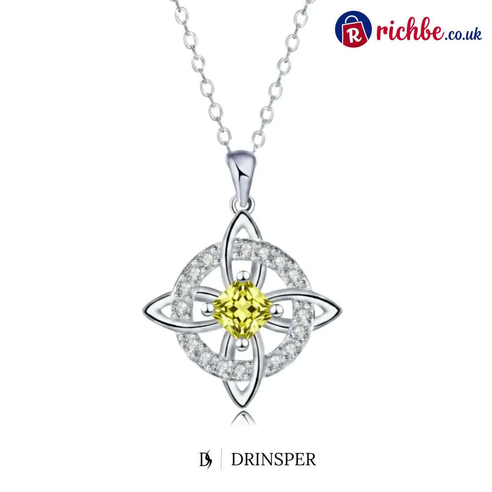 Mystical Birthstone Witches Knot Necklace – Natural Crystal🔮💞Protect Your Loved Ones - August / Peridot Crystal