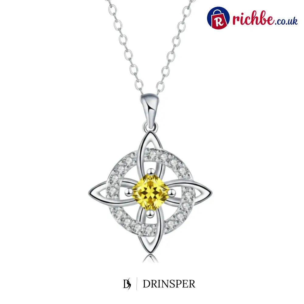 Mystical Birthstone Witches Knot Necklace – Natural Crystal🔮💞Protect Your Loved Ones - November / Citrine Crystal