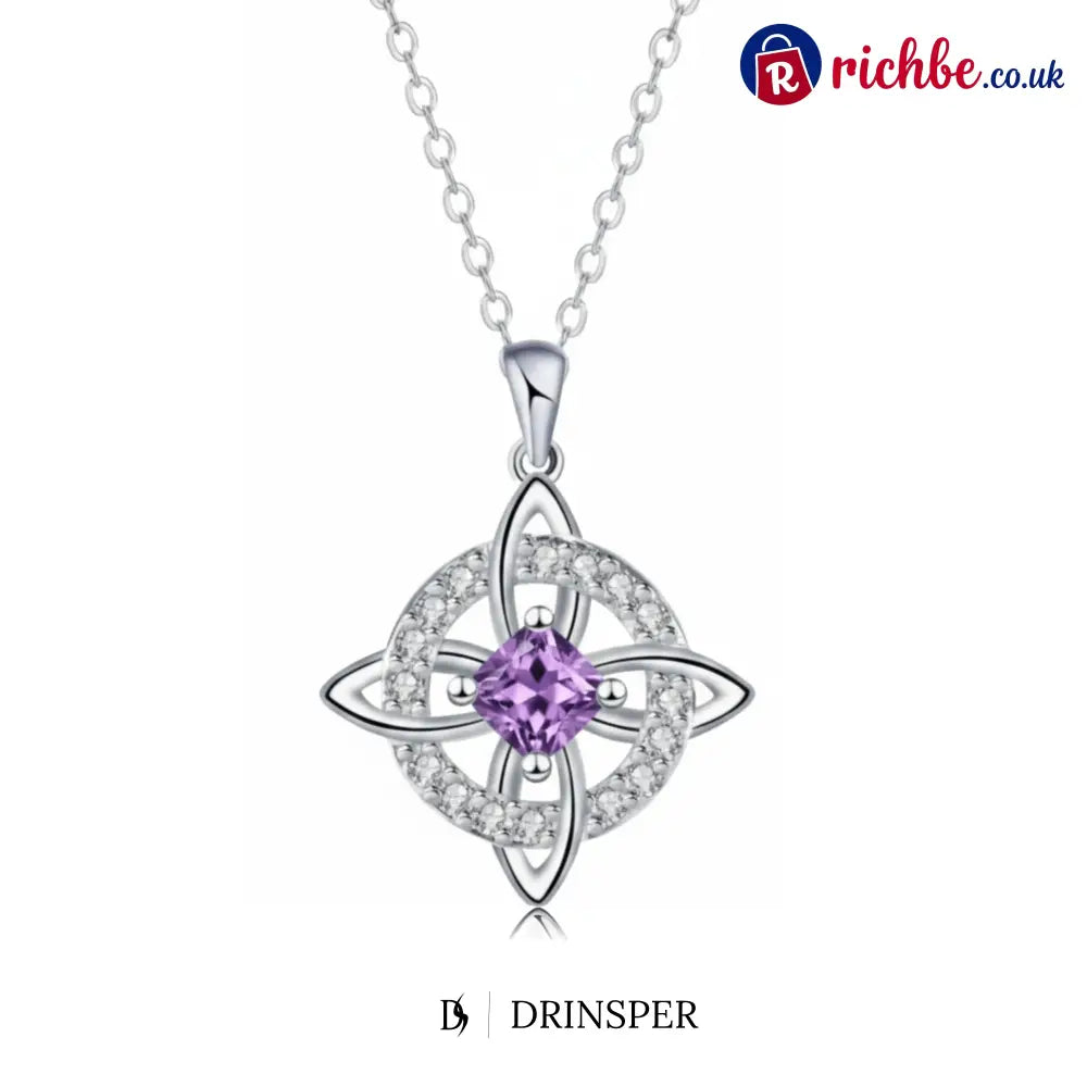 Mystical Birthstone Witches Knot Necklace – Natural Crystal🔮💞Protect Your Loved Ones - October / Tourmaline Crystal