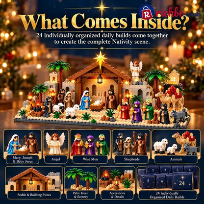 Nativity Advent Calendar – 24-day Buildable Christmas Nativity Set