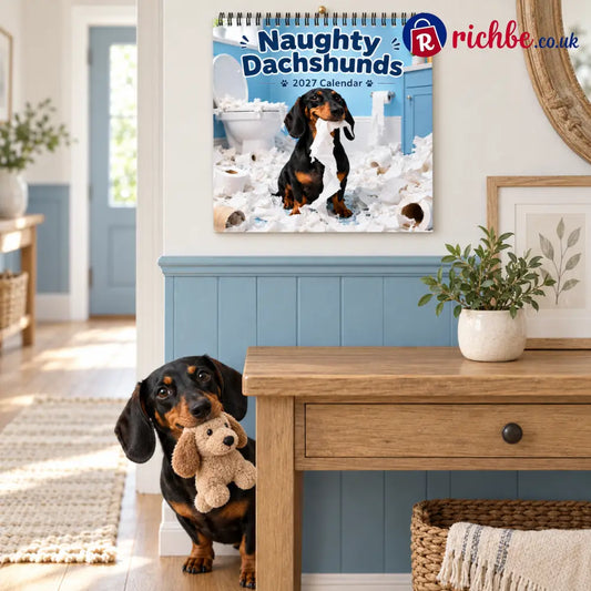 🐶Naughty Dachshunds 2027 Wall Calendar – 12 Months of Mischief Mayhem & Sausage Dog Smiles - Naughty Dachshunds 2027