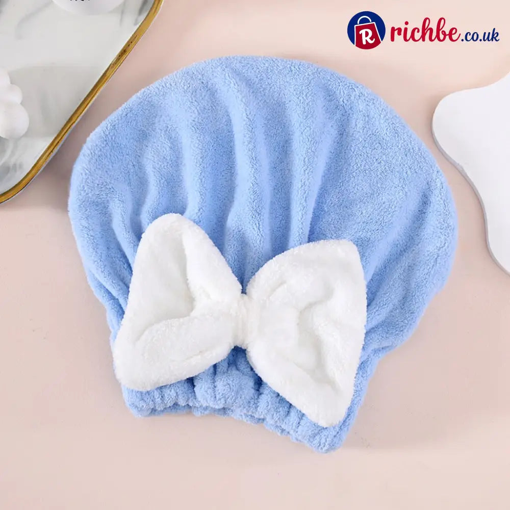 New Super Absorbent Hair Towel Wrap for Wet Hair - Blue