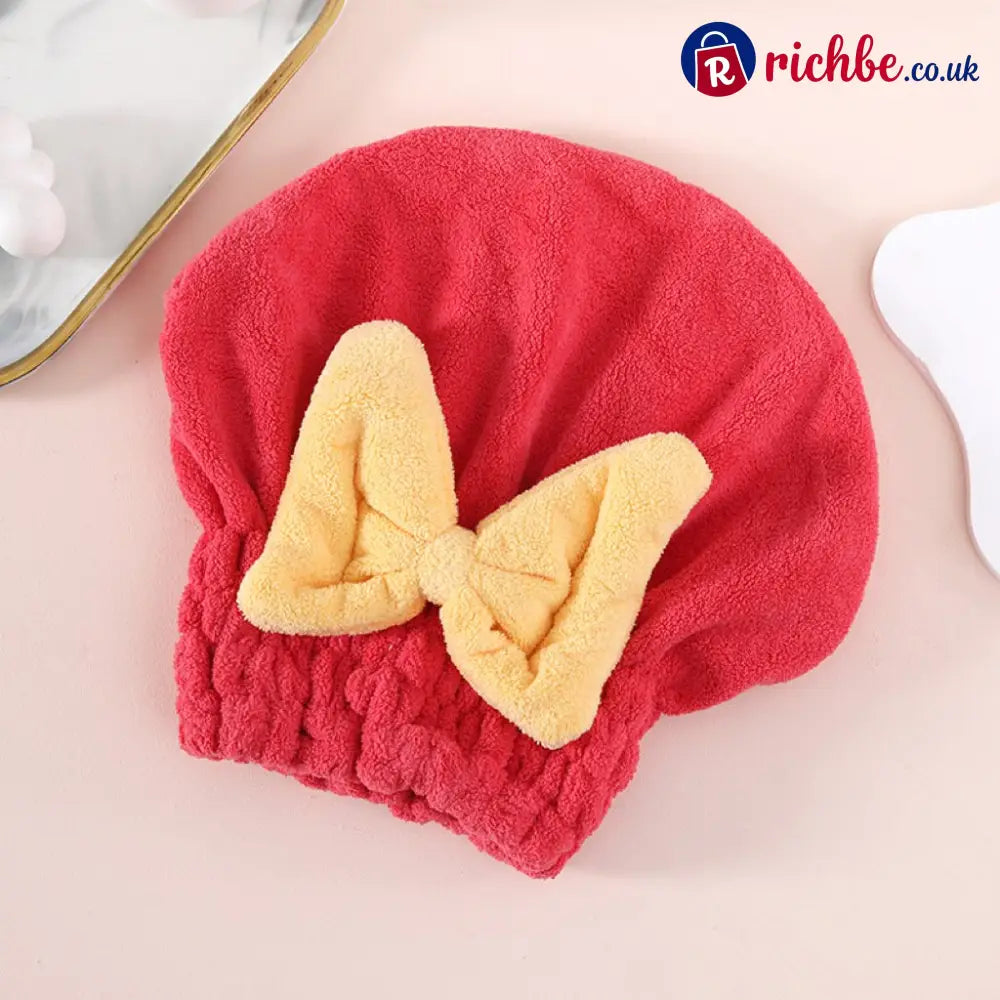 New Super Absorbent Hair Towel Wrap for Wet Hair - Red