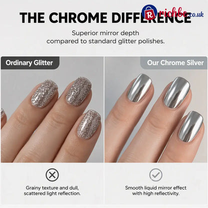 No-Bake Galaxy Chrome Nail Polish – Air Dry Shiny Salon Look - Makeup & Cosmetics