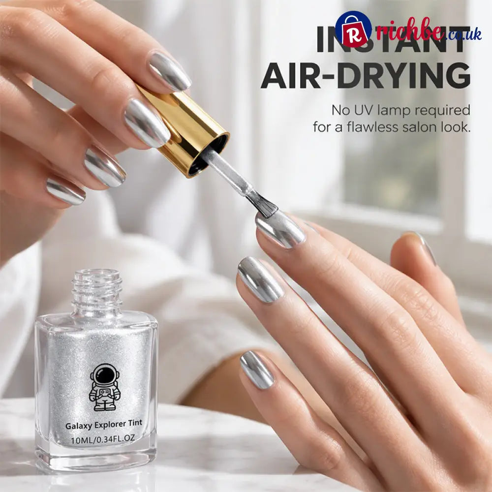 No-Bake Galaxy Chrome Nail Polish – Air Dry Shiny Salon Look - Makeup & Cosmetics