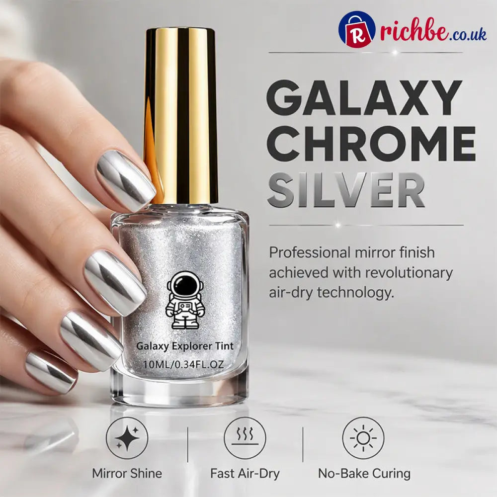 No-Bake Galaxy Chrome Nail Polish – Air Dry Shiny Salon Look - Makeup & Cosmetics