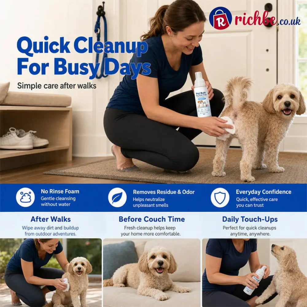 No-Rinse Pet Butt Dry Clean Foam for Dogs & Cats - Tools & Gadgets