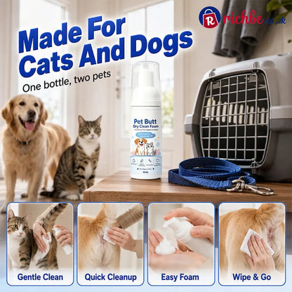 No-Rinse Pet Butt Dry Clean Foam for Dogs & Cats - Tools & Gadgets