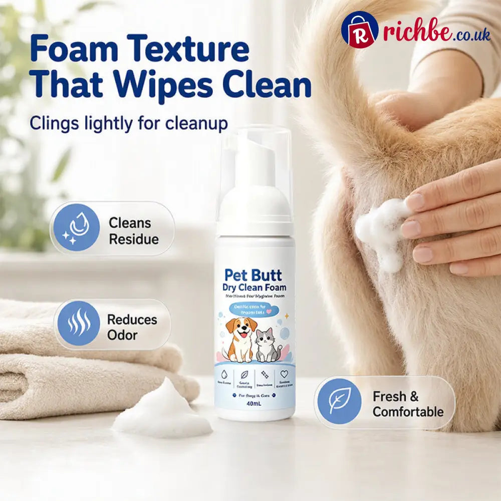 No-Rinse Pet Butt Dry Clean Foam for Dogs & Cats - Tools & Gadgets