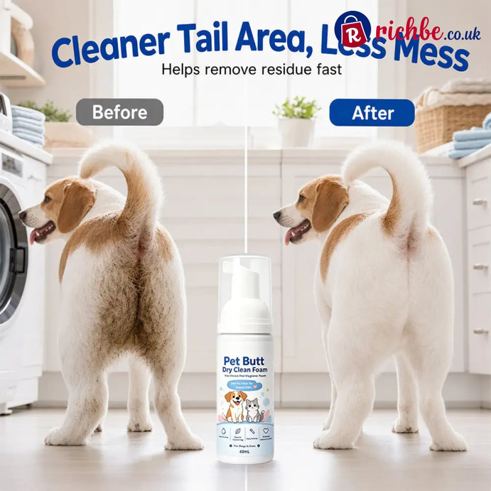 No-Rinse Pet Butt Dry Clean Foam for Dogs & Cats - Tools & Gadgets