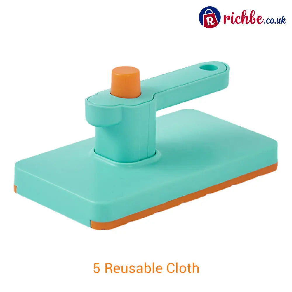 No-Touch Snap Grip Mini Mop🫧🧽 - Green / Mini Mop with 5 Free Reusable Cloths - Houseware & Kitchen