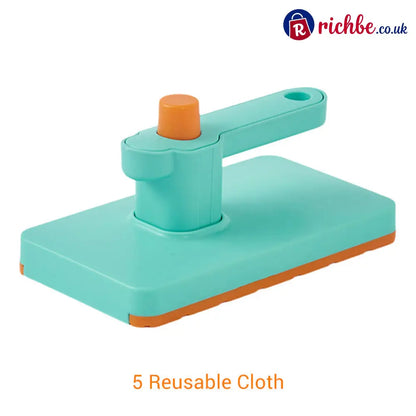No-Touch Snap Grip Mini Mop🫧🧽 - Green / Mini Mop with 5 Free Reusable Cloths - Houseware & Kitchen