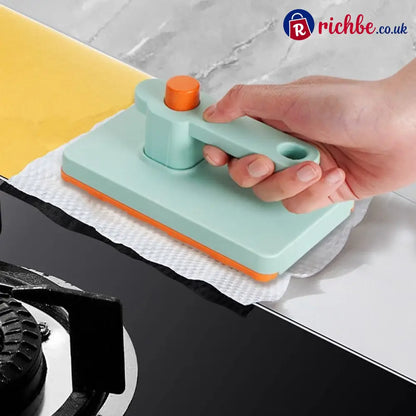No-Touch Snap Grip Mini Mop🫧🧽 - White & Green 🔥 / Mini Mop with 5 Free Reusable Cloths - Houseware & Kitchen